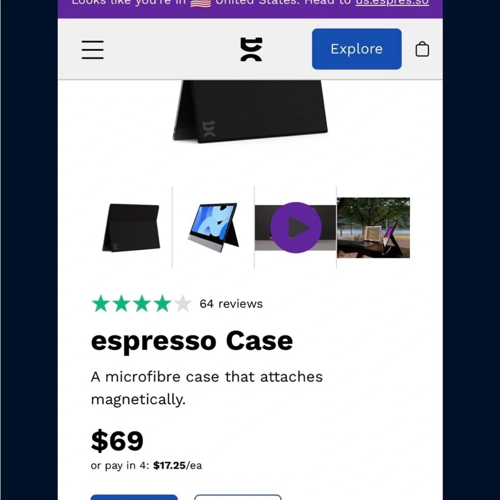 Set: Espresso 13” Touch Display, Stand and Case - Picture 3 of 4